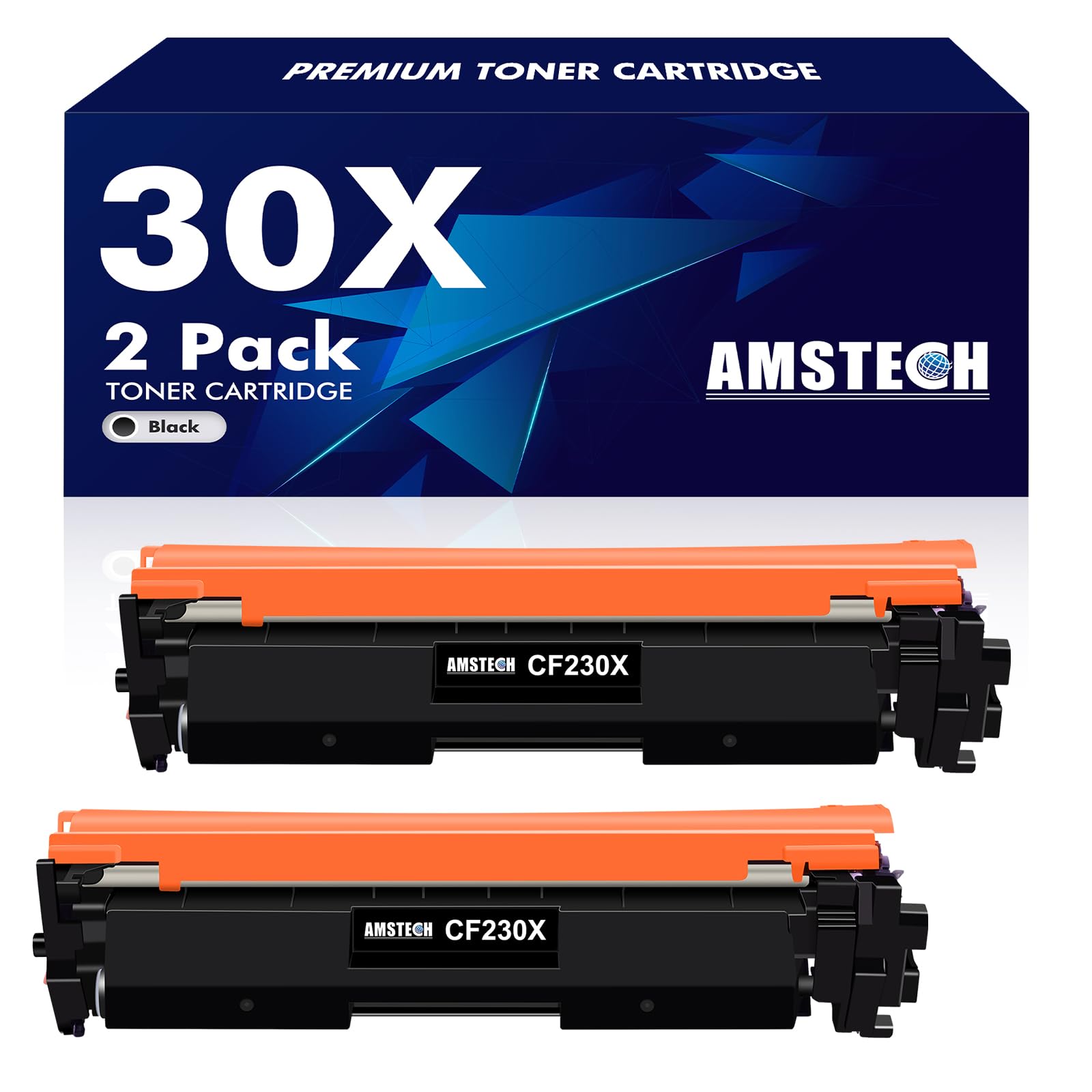2-Pack 30X Cartouche de Toner Compatible pour HP 30X 30A Cartouche Noir | CF230X CF230A pour LaserJet Pro MFP M227fdw M203dw M203dn M203d M227sdn M227fdn M227d M227 M203 Imprimante