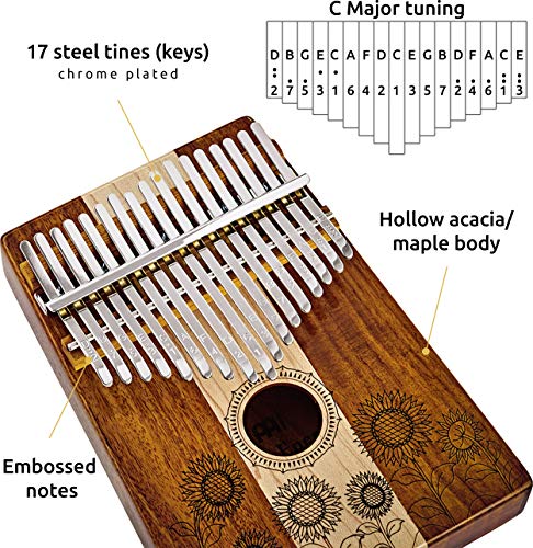 Meinl KL1706H Kalimba Thumb Piano 17 Touches en Acier avec Corps creux en Acacia et érable - Les Beatles, Paul McCartney, John Lennon, RIngo Starr, George Harrison Meinl KL1706H Kalimba Thumb Piano 17 Touches en Acier avec Corps creux en Acacia et érable – Image 3