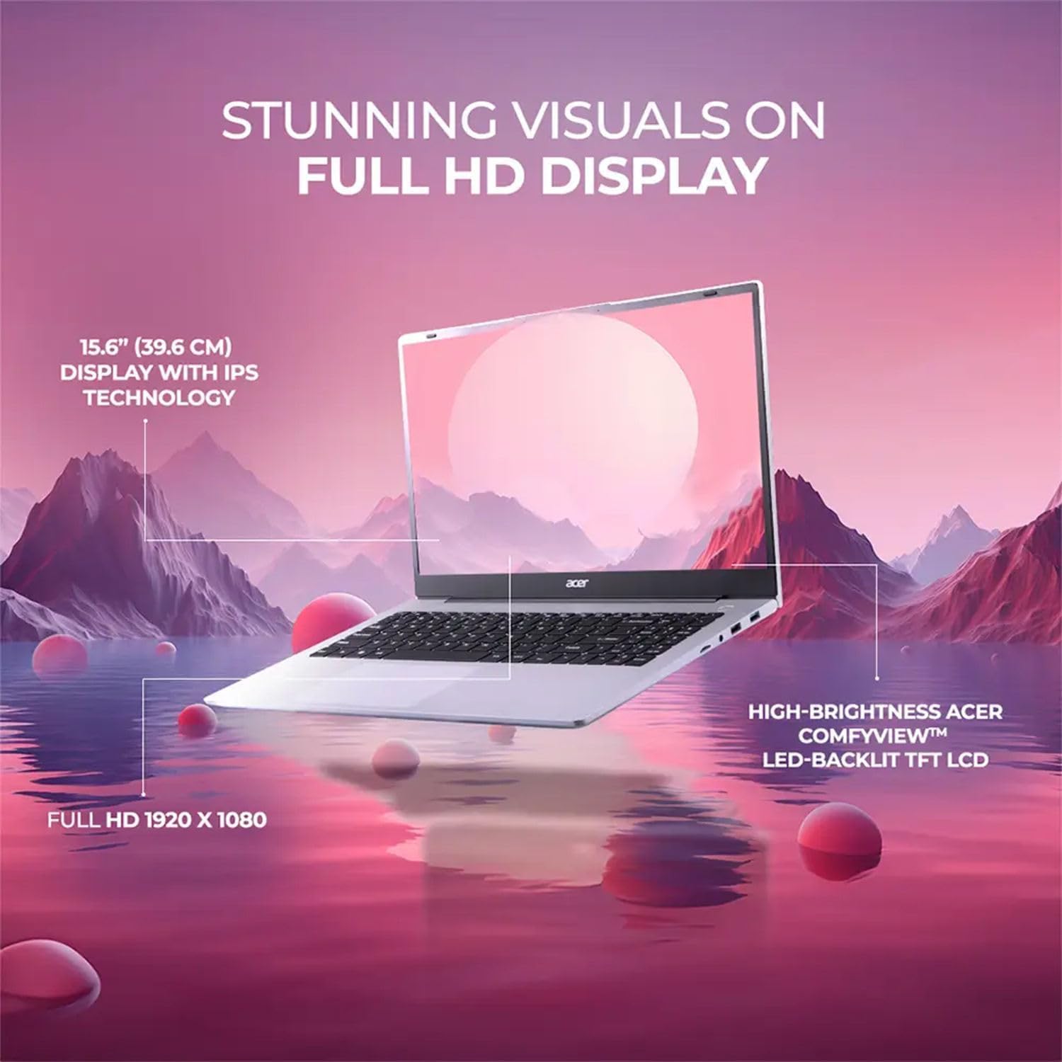 acer Aspire 3 Premium Slim Laptop Computer with Backlit Keyboard - AMD Ryzen 5 7430U CPU - 16GB RAM - 512GB SSD - 15.6" FHD Display - Fast Wi-Fi 6 - Webcam - Copilot AI Chat - Windows 11 Pro