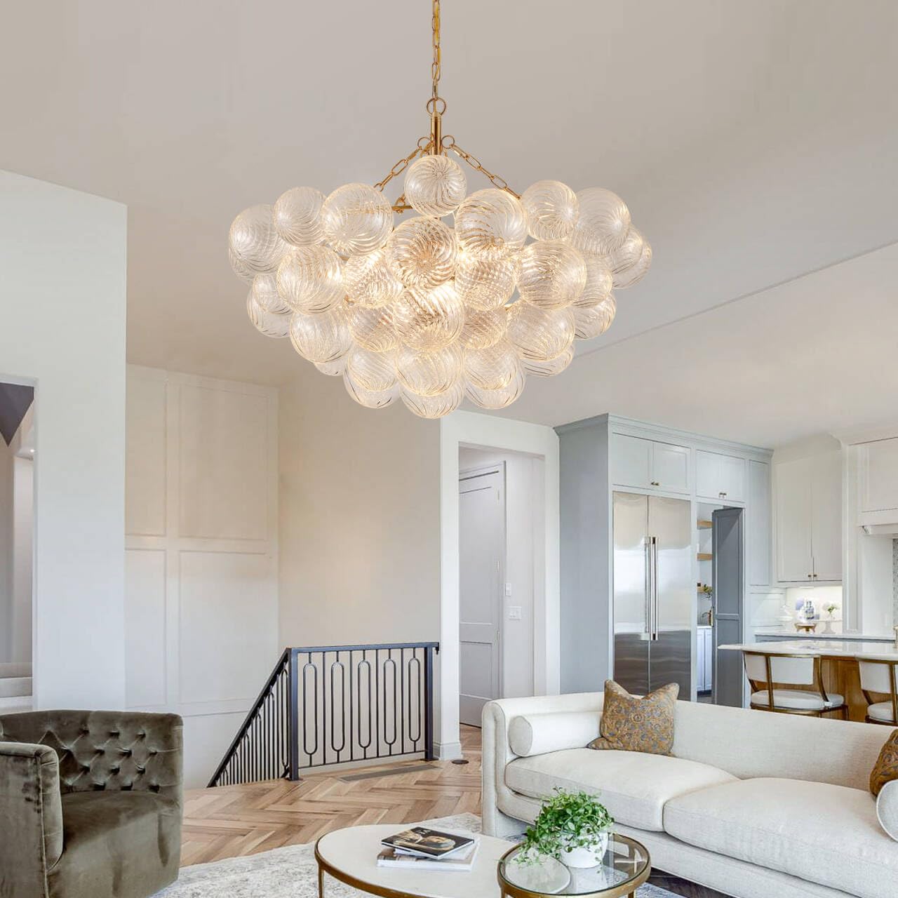 Bubble large Gold シャンデリア Chandelier, Gold Bubble Chandelier, 20 Inch Bubble