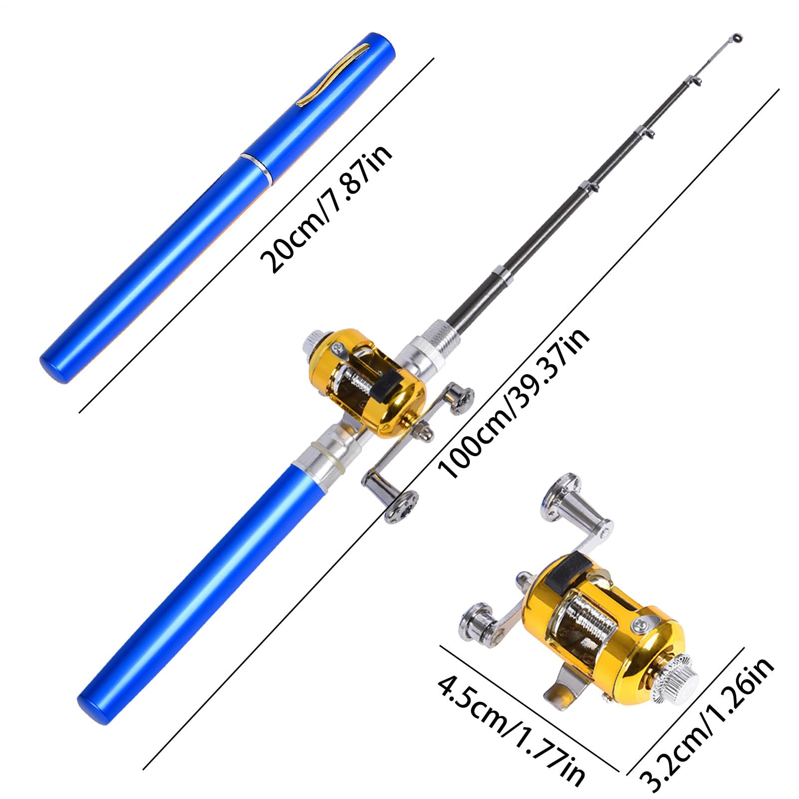 Pocket Pen Fishing Rod, Pen Rod and Reel Combo, Pocket Fishing Rod, Pen Fishing Rods, Small Fishing Pole, Pocket Fishing Pen, Fishing Pen Rod Combo, Compact Fishing Rod, Pen Fishing Rod for Hikers,