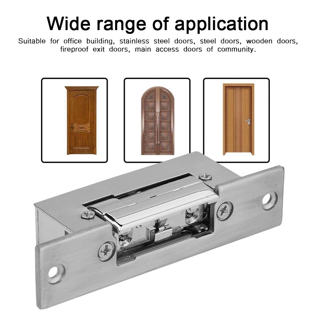 ASHATA - Apriporta Elettrico, Regolabile DC12 V, Alta Qualità, Doppio Sblocco, Controllo Accesso, Uffici, Legno, Acciaio