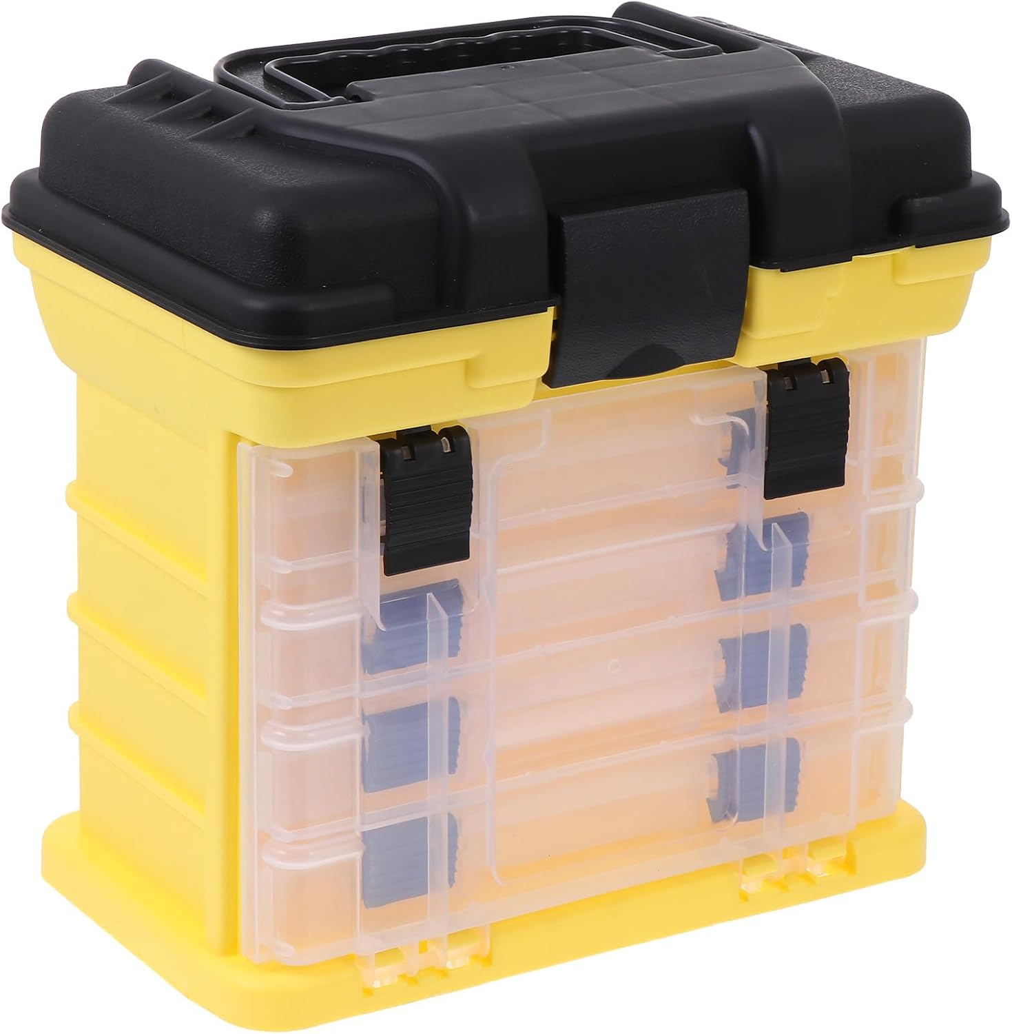 TOYANDONA Multi-layer Fishing Baits Box with Handle 4-layer Sealing Plastic Fishing Tackle Storage Case Accessory Organization