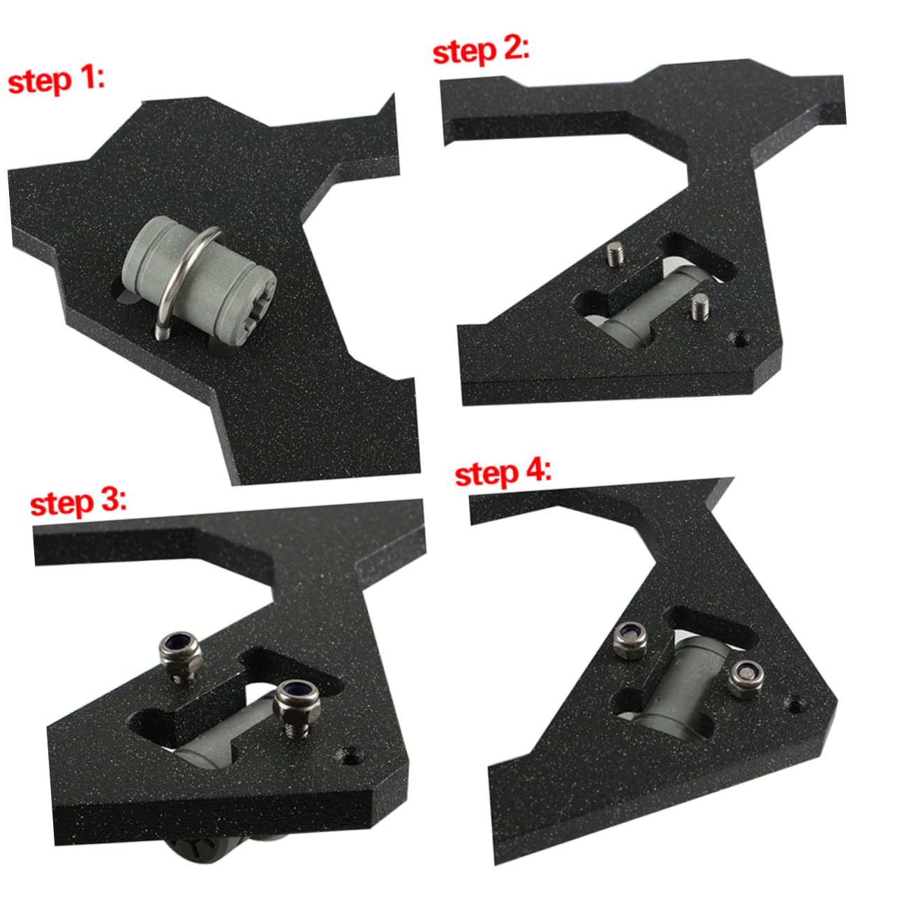 1satz Drucker Zubehörset Für Prusa Y-achse Heizbett Unterstützungsplatte Lmuu Klammer Kit Schwarz Leicht Glatt Und Anodisiert Für Optimale Benutzererfahrung