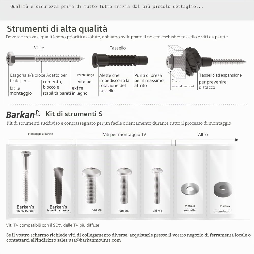 Barkan Supporto da parete per TV da 102 cm lungo 13-83 pollici orientabile / inclinabile / Full Motion per LED LCD OLED max. VESA 600 x 400