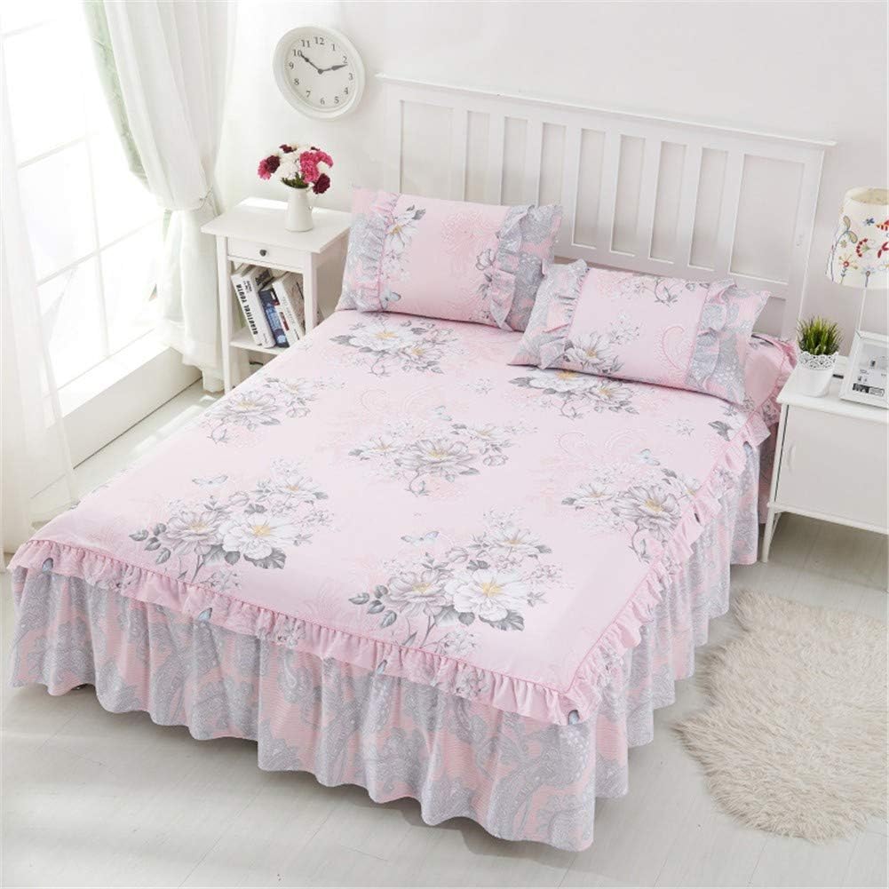 Bed Skirt Cotton lace Four Seasons Valance Simple Non-Slip Bed valances Double Bed Valance Fitted Sheet King Resistant Ruffled Valance Sheet Washable dust Ruffle