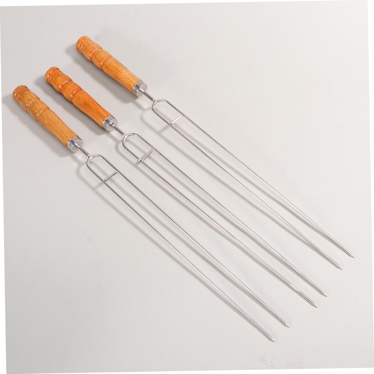 Sosoport 6pezzi Forchette Per Barbecue Inossidabile Con Skewers Punte Per Grigliate Per Picnic Random
