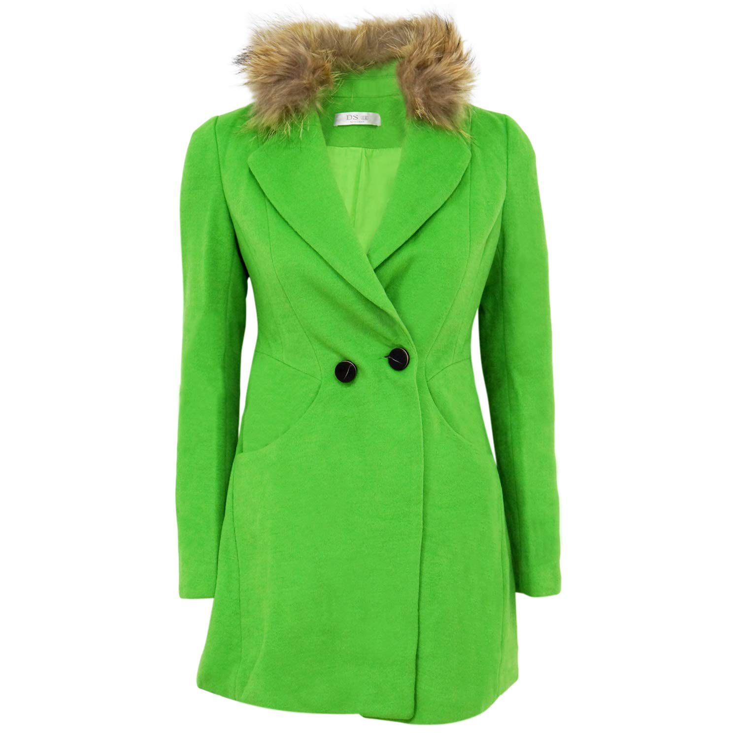 AiwantoWomen's Classic Business Suit Winter Outwear | Trench Coat Faux Fur Collar Fashion Wool Coat for Ladies