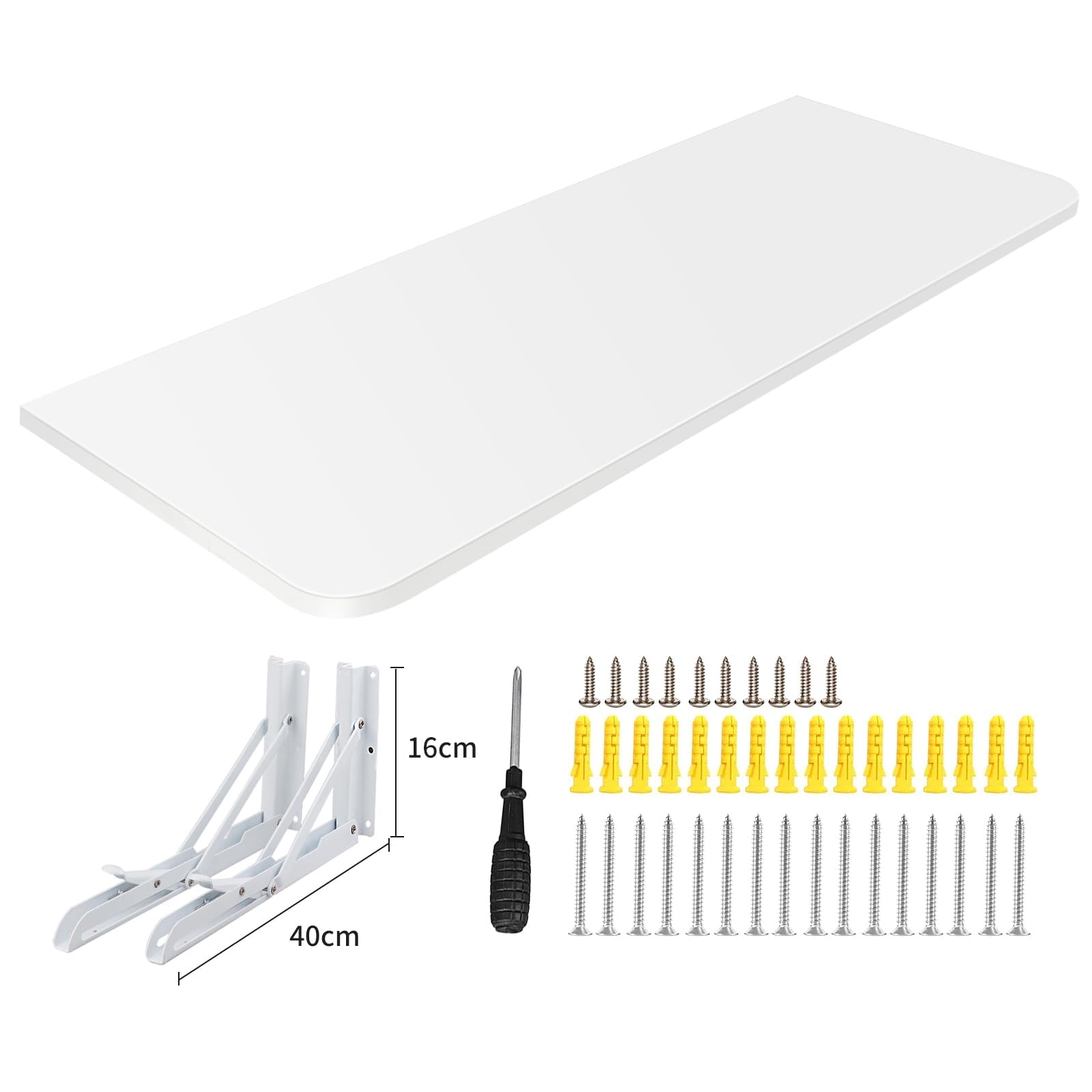 HUOLE Tablero de Mesa, Superficie de Escritorio, Mesa Plegable con Tapa de Pared, Escritorio de Ordenador, Mesa de Cocina, pequeña casa, multifunción, Mesa de Comedor plegable-80 * 50 * 1,6 cmBlanco