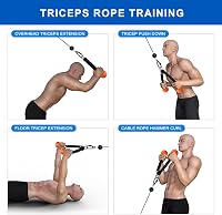 Kipika Triceps Kötél 36" Narancssárga - Kábelgépes Edzőkötél Puha Gumi Végekkel, Csigarendszerhez Alkalmas Erősítő Kötél 7