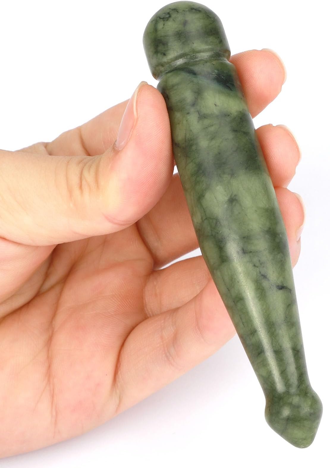 gemshan Jade Gua Sha Pen - Handmade Deep Tissue Massage Tool, Scraping Therapy, Facial & Body Relaxation
