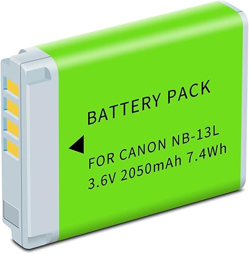 Paquete de 1 batería NB-13L compatible con Canon PowerShot G7 X Mark II, G7 X, G1 X Mark III, G5 X, PowerShot G5X Mark II, G9 X, G9 X Mark II, SX620