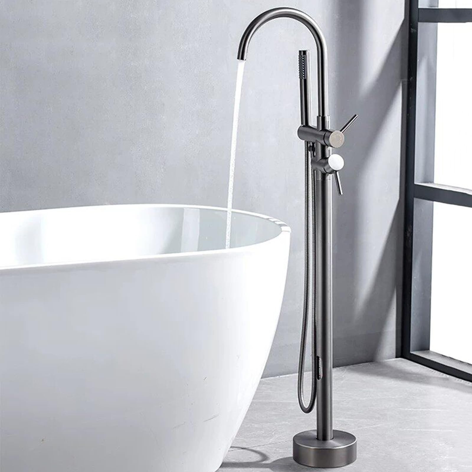 Robinetterie laiton gris BiaoTeng mitigeur de baignoire haut de gamme sur pied