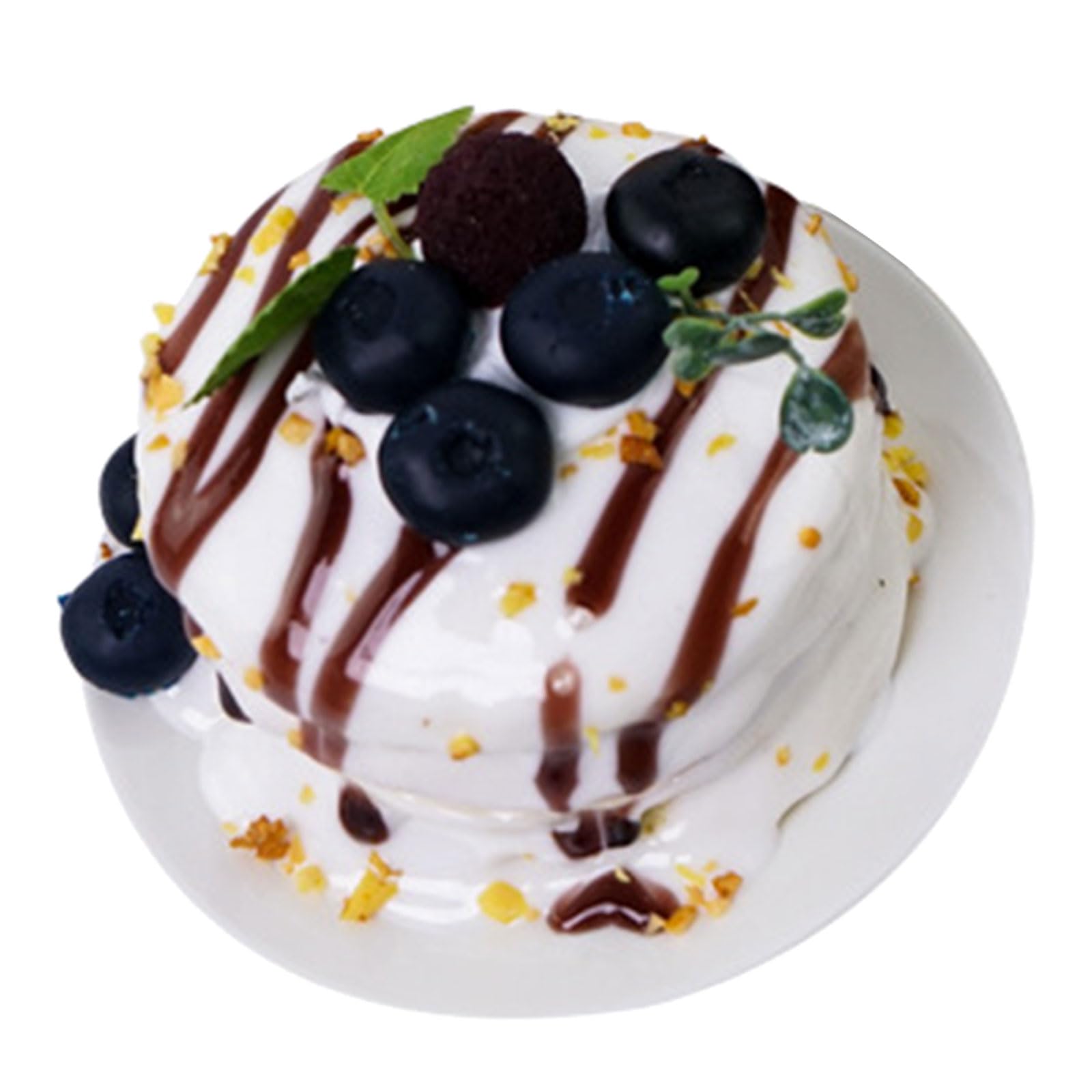 Jazuaiao Fruit Cake Model PU Miniature Dessert Shop Food Decoration Realistic for Kitchen and Photography Use Multicolors PU Cake Model