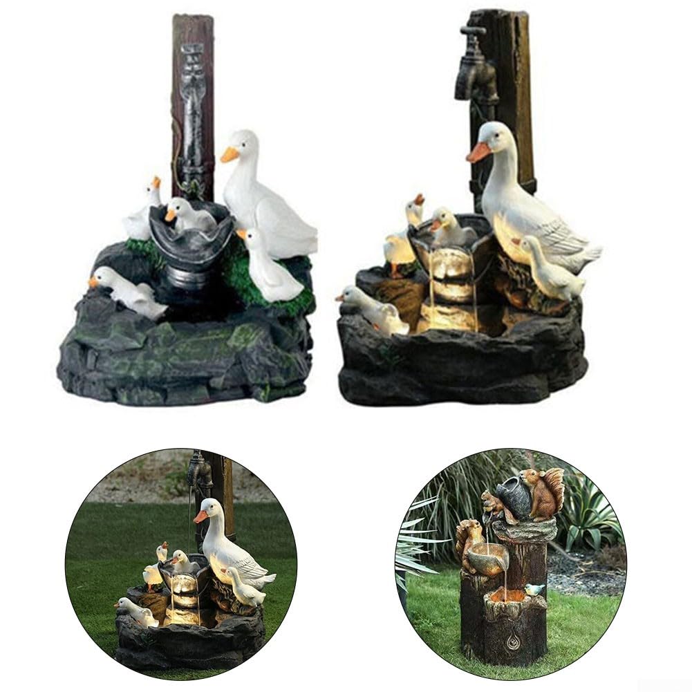 DAJASD Statua Solare Da Giardino, Luci Solari Da Giardino, Ornamenti Da Giardino In Resina Con Luce Solare,Luci Solari A Forma Di Anatra Per Prato - Foto 3