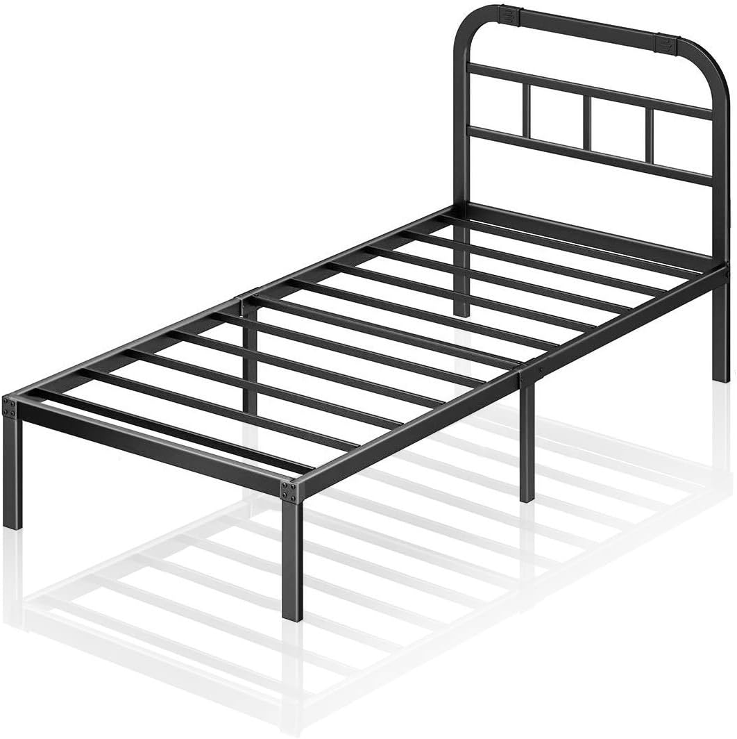 Twin XL Bed Frame with Headboard, ZIYOO 3000LBS Heavy Duty Bed Frame Platform