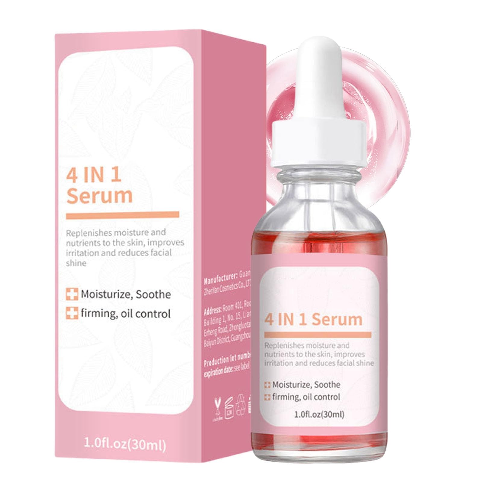 Azonee Collagen Face Serum, 4-in-1 Anti-Aging Serum for Firming, Hydrating, Oil Control & Wrinkle Reduction, Youthful Glow with Vitamin B3 & Tremella Extract (1 Fl Oz)