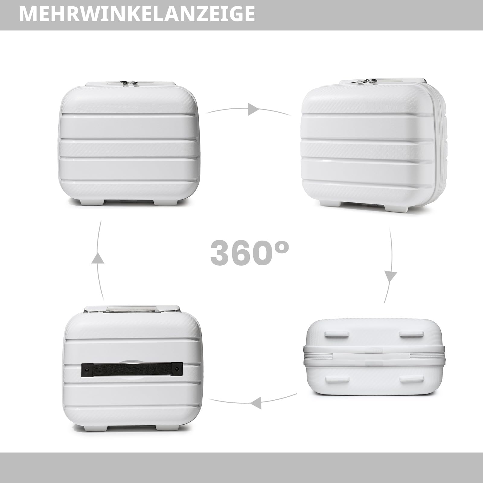 KONO Zwillingsrollen Reisekoffer TSA-Schloß Trolley Koffer Leichter Polypropylen Hartschale Rollkoffer mit YKK Reißverschluss