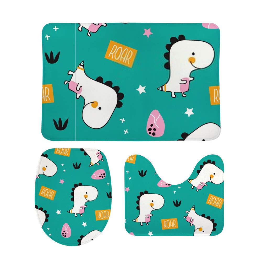Tapis de bain antidérapants lot de 3 dinosaure pour salle de bain et cuisine