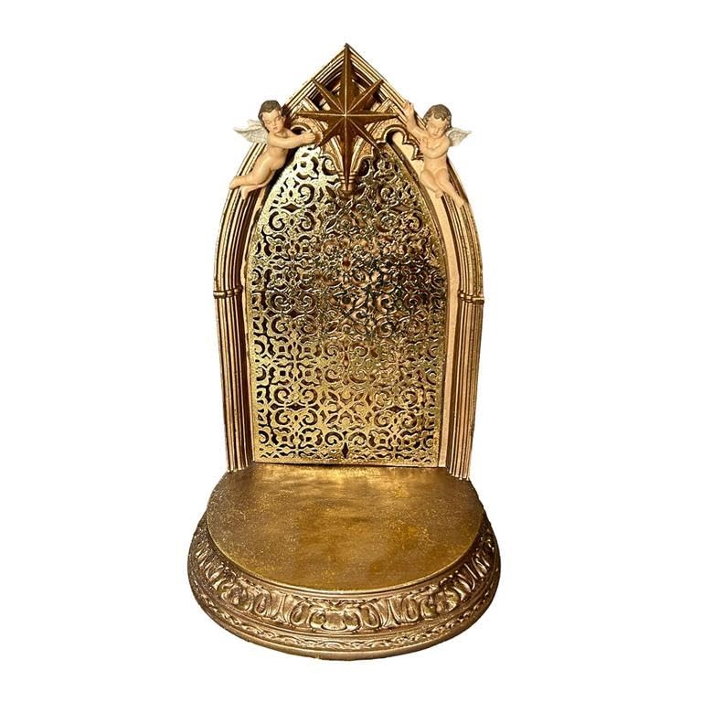 Autel en résine dorée de style mensuel avec anges et étoile pour figurine 43cm