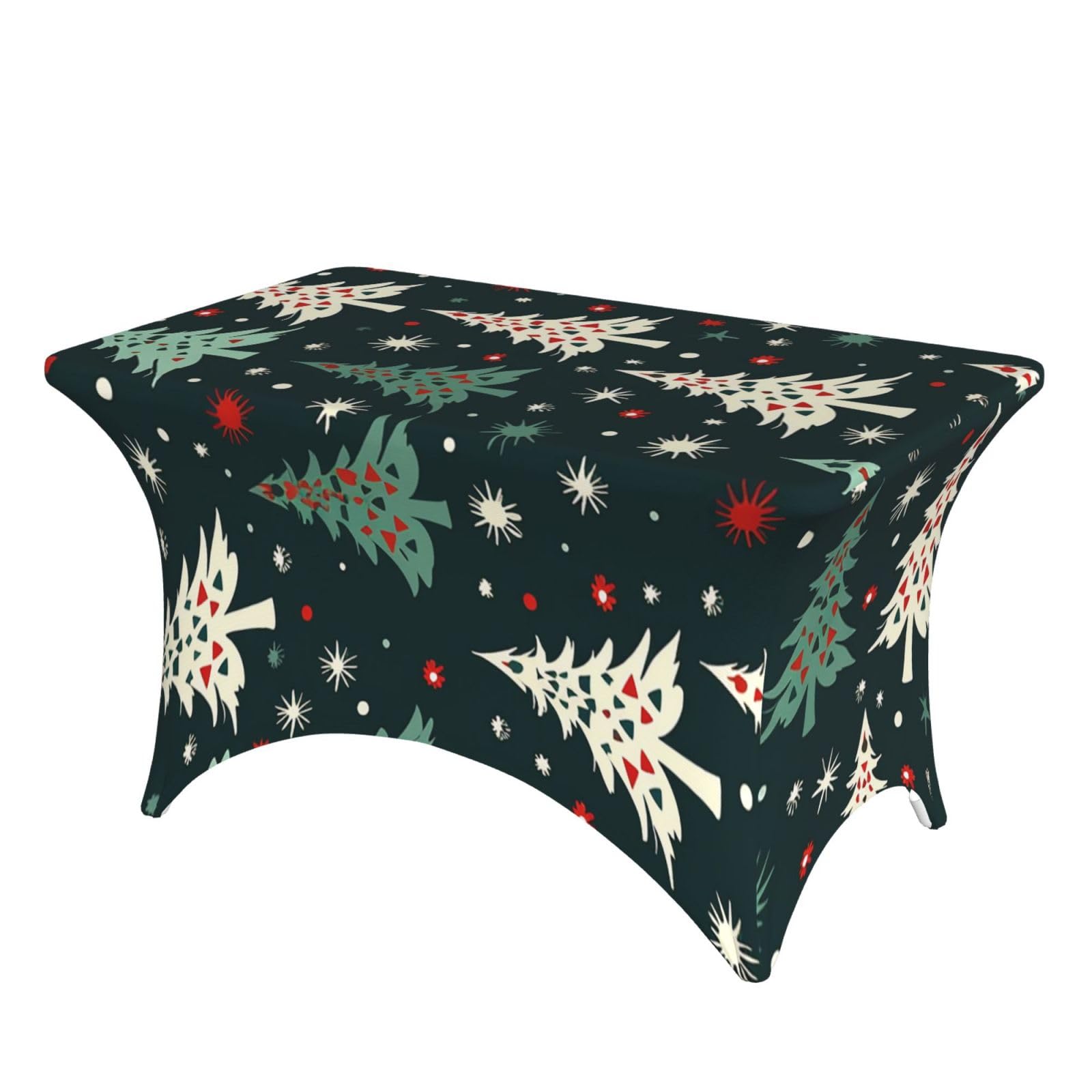 Nappe extensible sapin de Noël 1m20 en élasthanne imperméable pour banquet