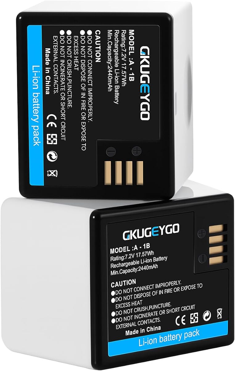 2-Pack A-1 A-1B A-1C Battery for Arlo Pro, Pro 2, Replacement Rechargeable Battery for Arlo Camera VMA4400 VMC4030 VM4230 VMS3230 VM4030 VM4030P