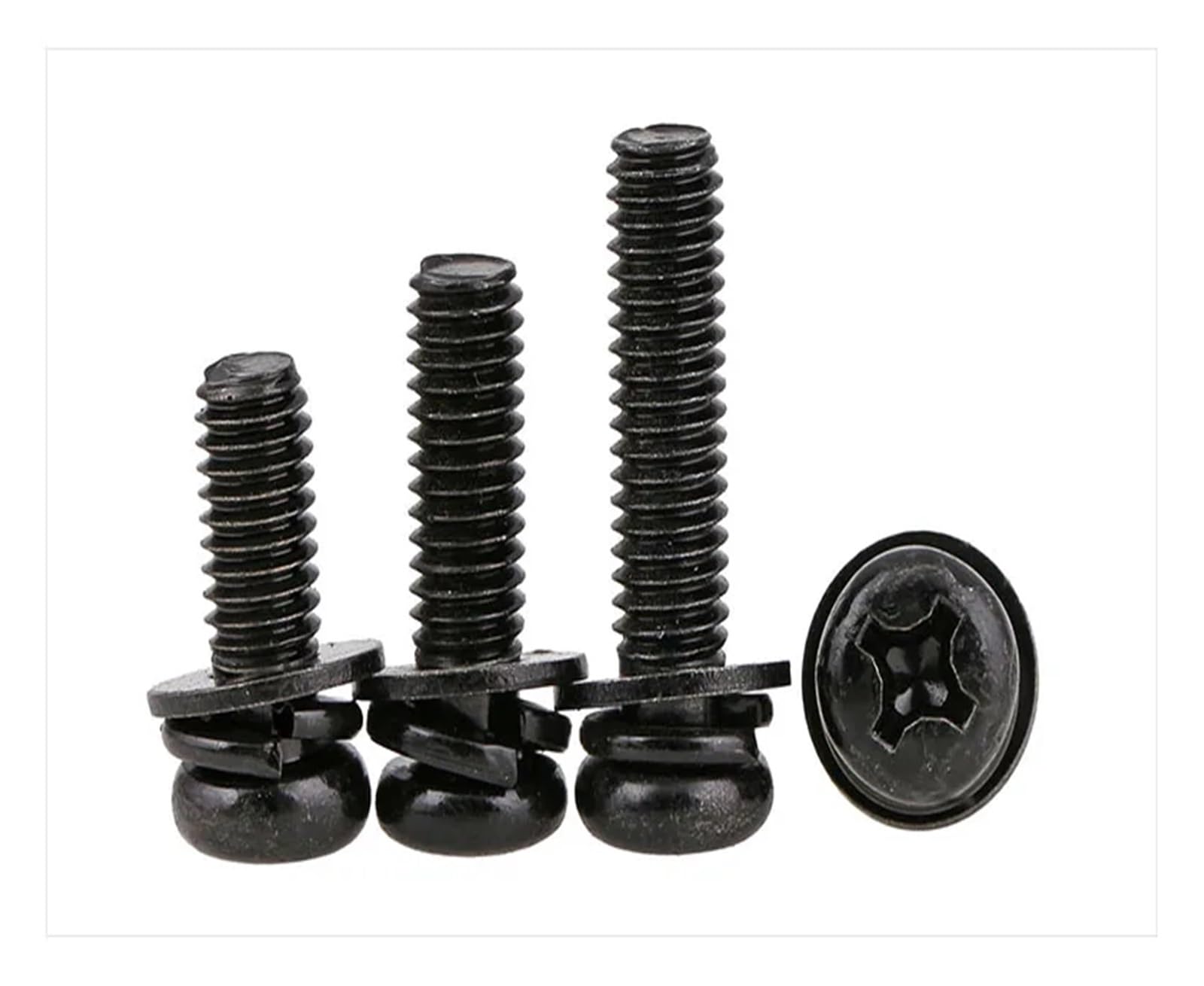 DUBBEL 4.8 Acciaio al carbonio 12.9 Viti a testa tonda Viti nere M2 M2.6 M3 M4 M5 M6 Tre viti combinate Vite zincata (Color : 1, Size : M5X25 40pcs)