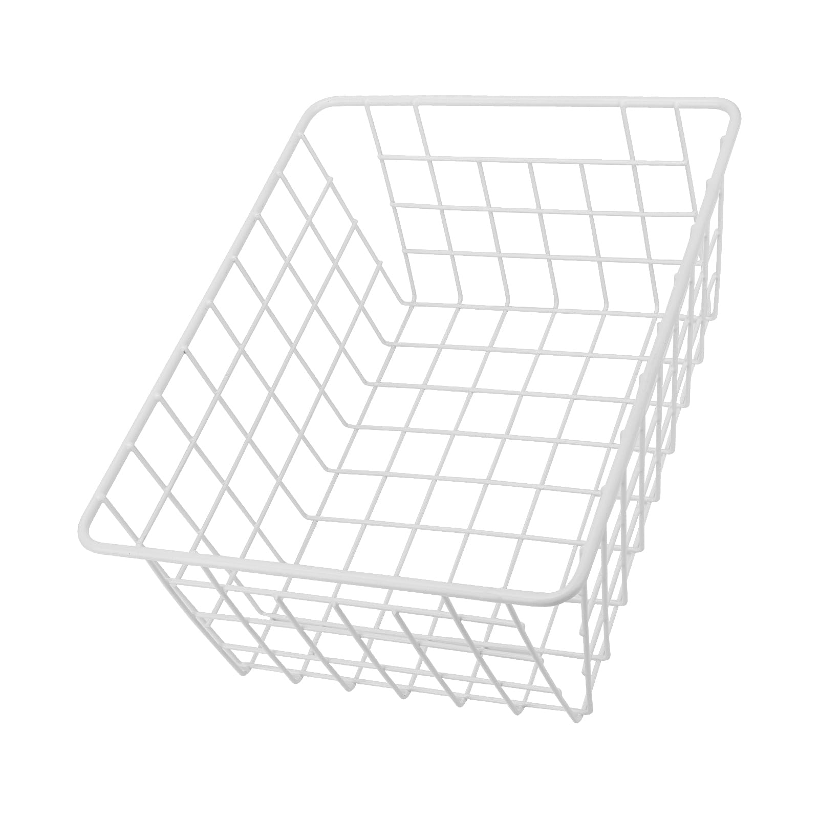 KEILEOHO 4 Stück Weiß Gitterkorb Aufbewahrung 28 x 22 x 12 cm Metallkorb, Aufbewahrungskorb Draht Korb Metall, Weiss Metall Korb Klein für Büros, Küchen, Bäder Küche, Haushalt & Wohnen
