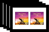 Vista 9 de Creative Picture Frames Marco de música artística de doble cubierta de CD de 8 x 12 pulgadas con paspartú negro de pie o exhibición de pared
