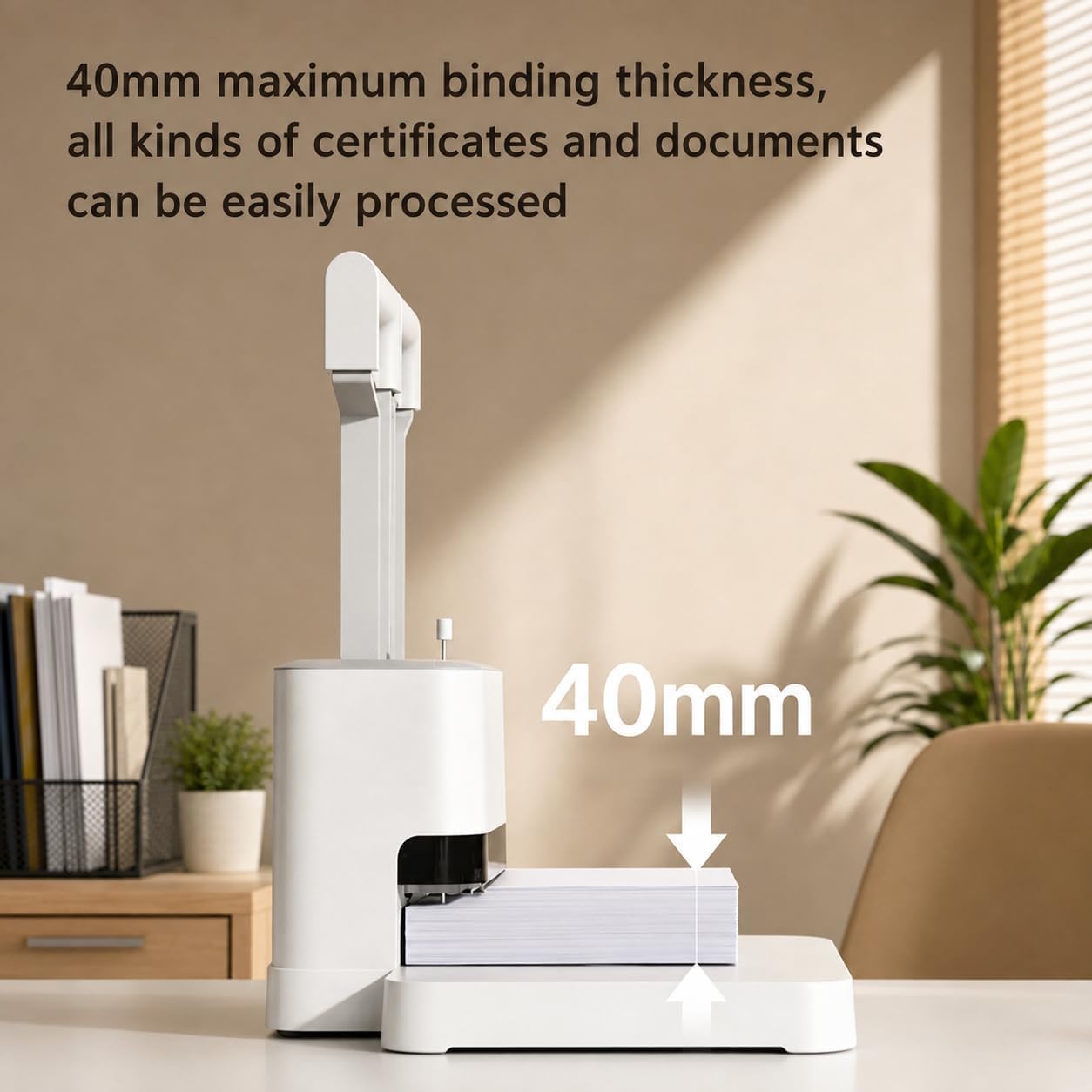 Rilegatrice per documenti, capacità 40 mm, trapano da 5,2 mm per un facile
