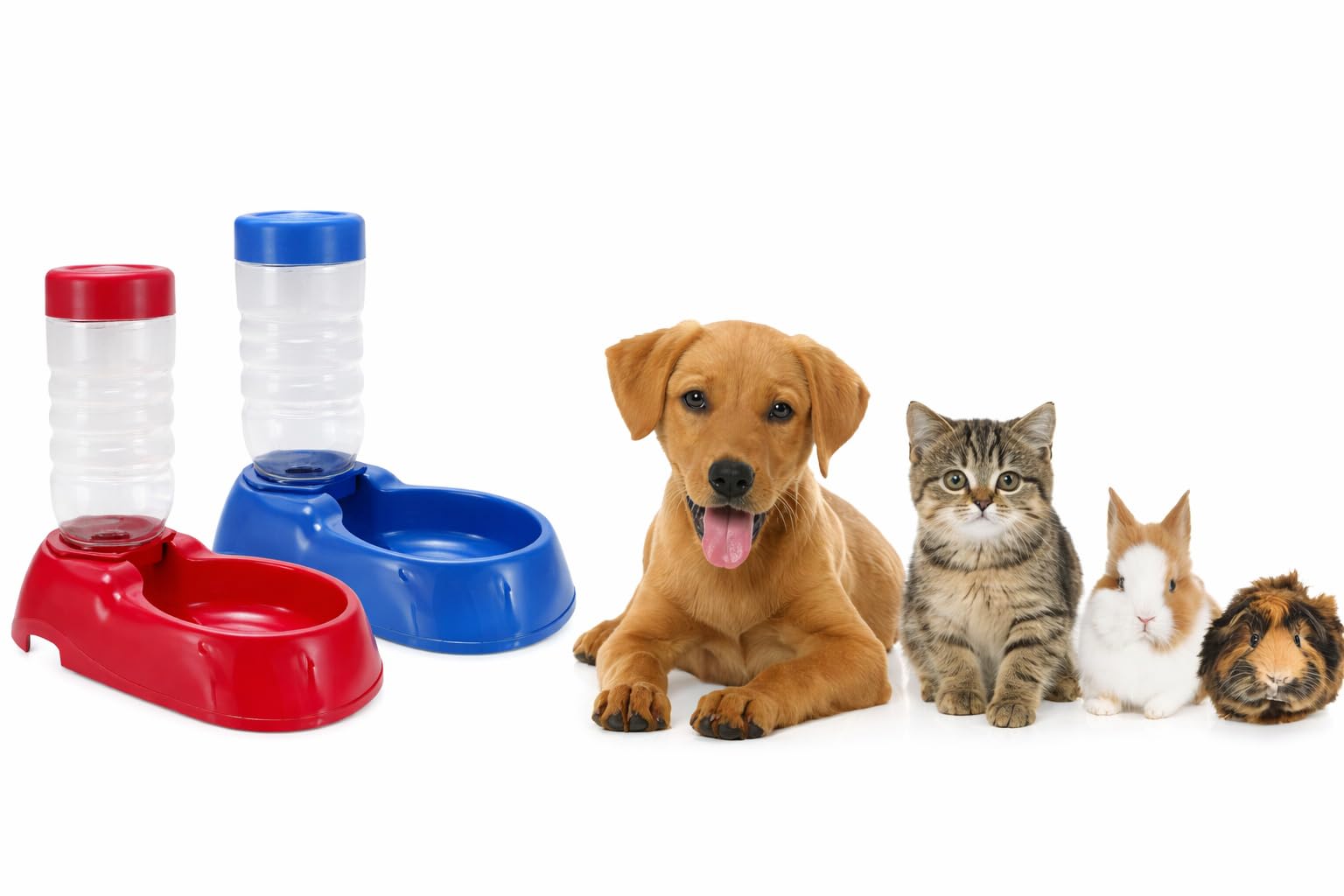Pet Water Dispenser Station 400ml Food Watering Automatic Pet Water Feeder Drinking Bottle for Small Dog Puppy Cat Rabbit Small Animal