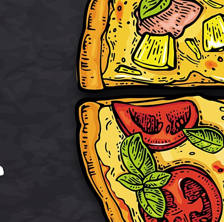 Peinture Murale Autocollante Pizza - Fresque Amovible Pour Restaurant Occidental Sur Mesure