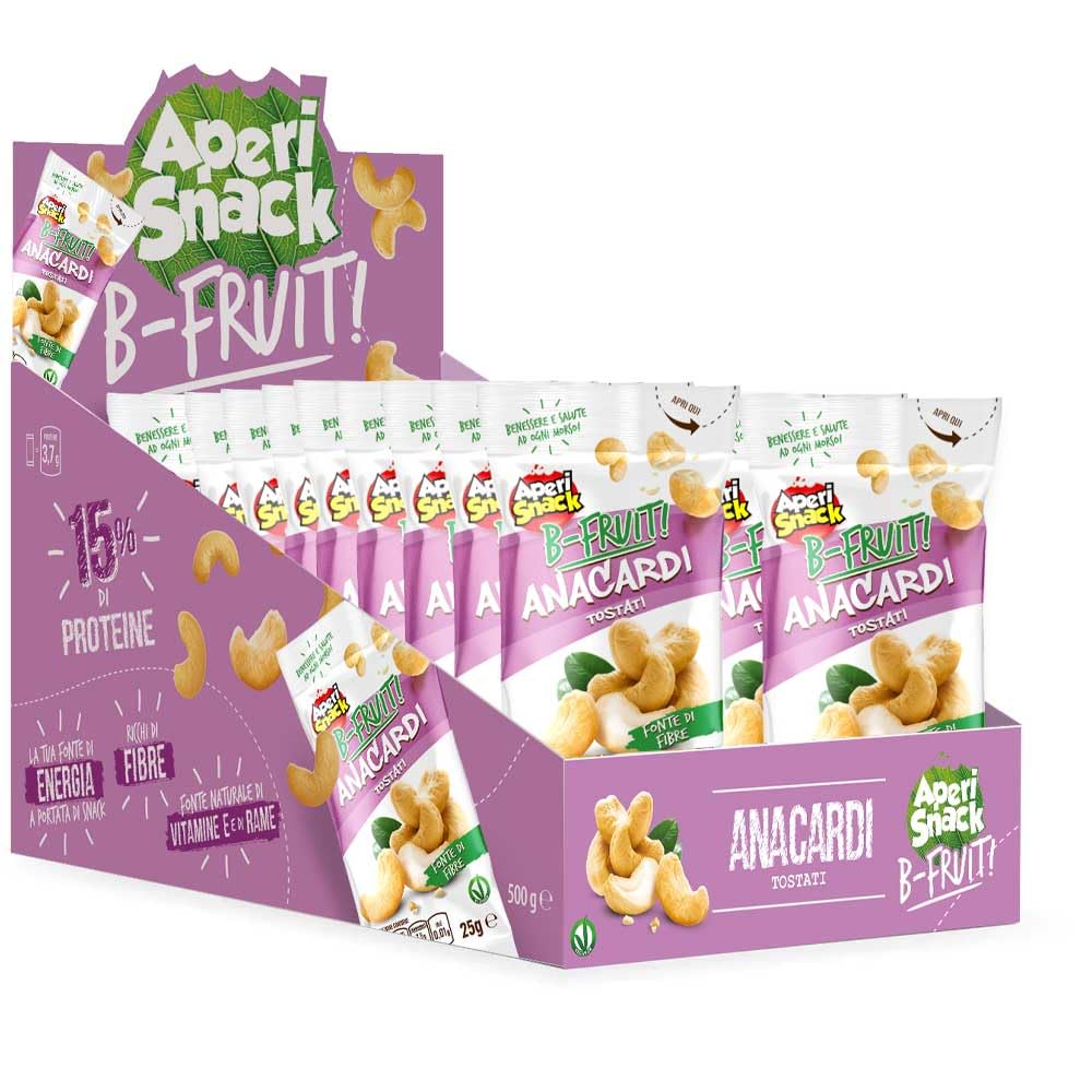 Aperisnack B-Fruit APS02.007 - Estuche para anacardos tostados, 100% natural, 20 paquetes de 25 g