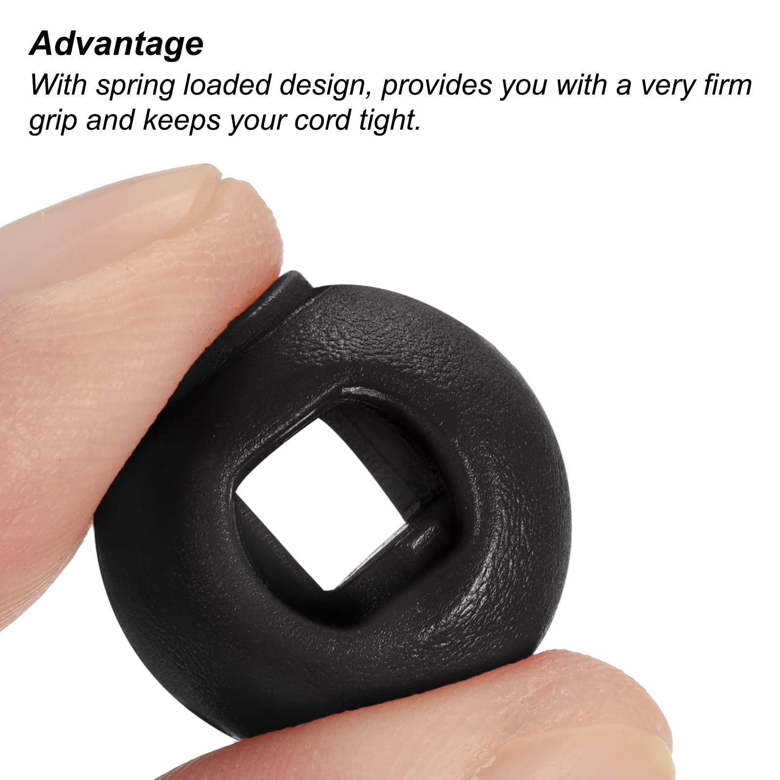 PATIKIL Cord Locks, 30 Pack Ball Spring Toggle Stopper for Drawstring Bag Shoelaces Black, 17x22mm - Image 4