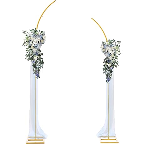 Half Arch Stand: 7.9Ft & 6.7Ft Metal Arch Backdrop Stand for Weddings, Ceremonies, and Parties