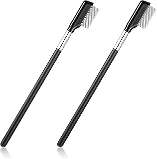 Metal Eyelash Brush 2 Pieces Grooming Eyelash Separator Mascara Metal Eyelash Comb Separated Lash Make up Brush Comb Cosmetic Eyelashes Separator Curler Eye Makeup Brush Tool for Women Girls