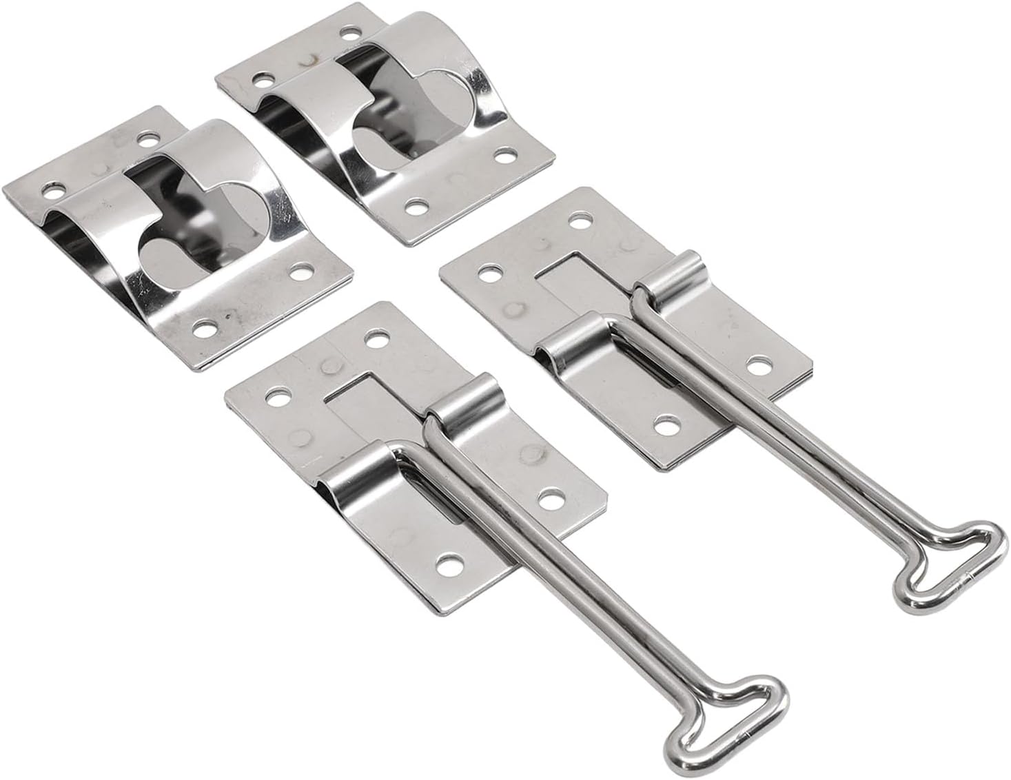 Wear RV Door Latch, Sturdy Stainless Steel Entry Catch Holder, Multifunctional T Style for Cargo Trailer Truck (4 Inch)