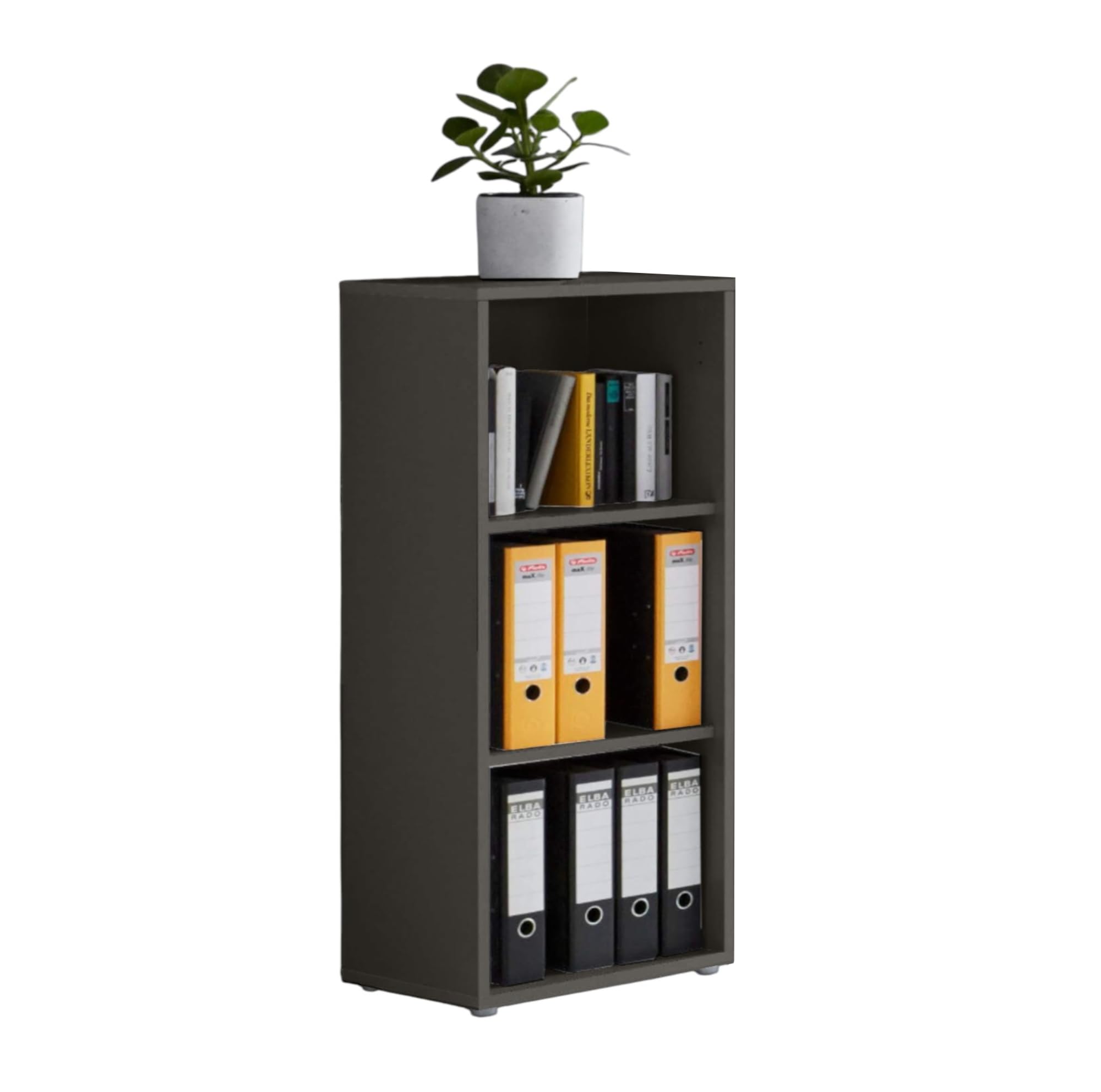 BMG Möbel Aktenschrank Office Edition Set 22, Büroschrank abschließbar mit Metallgriffen Made in Germany Anthrazit Weiß Matt