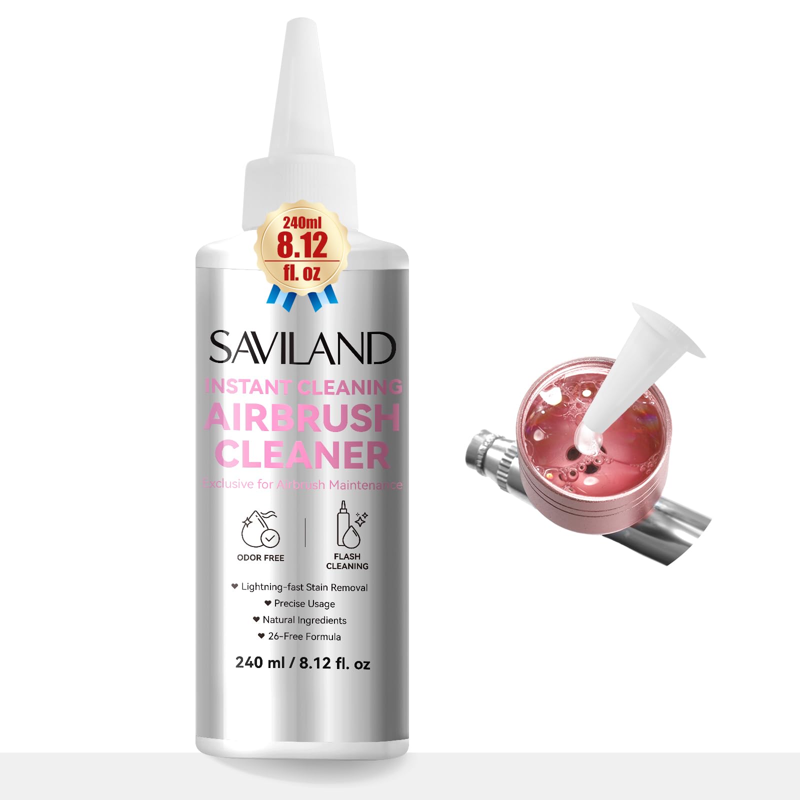 SAVILAND Airbrush Cleaner: Low Odor Cleaner Solution for Quick Water-Based Paint Removal  
SAVILAND Airbrush Cleaner: Na