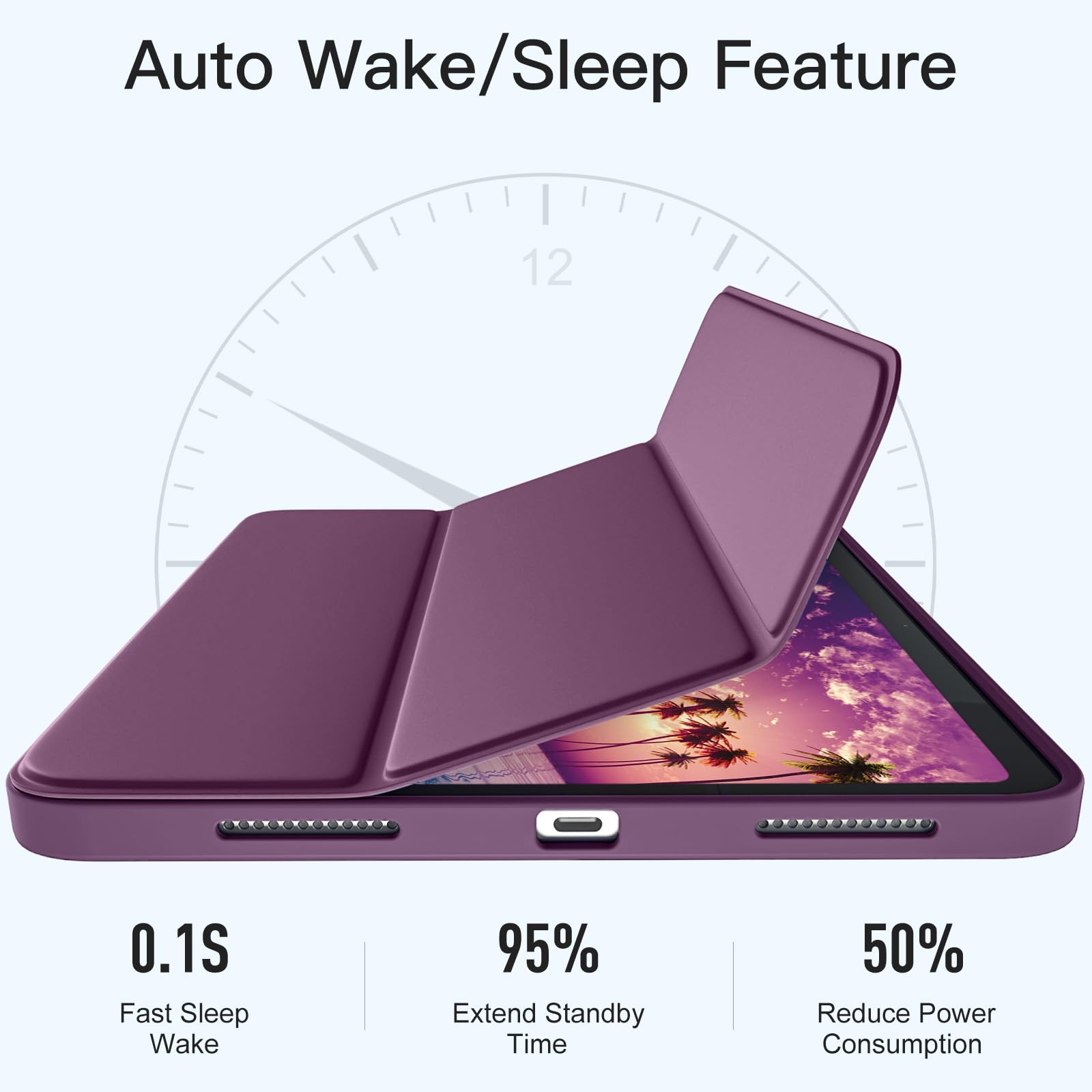 Wenlaty Compatible with iPad (A16) 11th Generation Case 11 Inch 2025, for iPad 10th Generation Case 10.9 Inch 2022 with Pencil Holder, Trifold Stand Protective Cover, Auto Wake/Sleep, Watermelon Pink: BerryPurple
