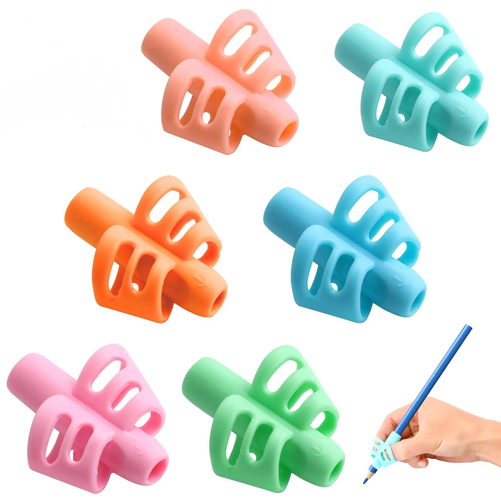 FYHJNC 6 Pack Pencil Grips for Kids Handwriting, Ergonomic Writing Tool for Toddlers Preschoolers, Children