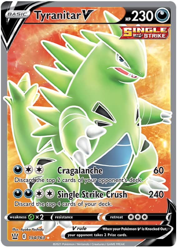 Amazon.com: Tyranitar V - 154/163 - Full Art Ultra Rare