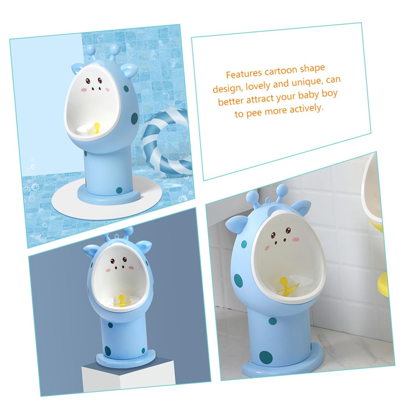 Height Boys Urinal Potty with Cartoon Pinwheel Target Portable Training Toilet for Cute Pee Trainer for Toilet Learning