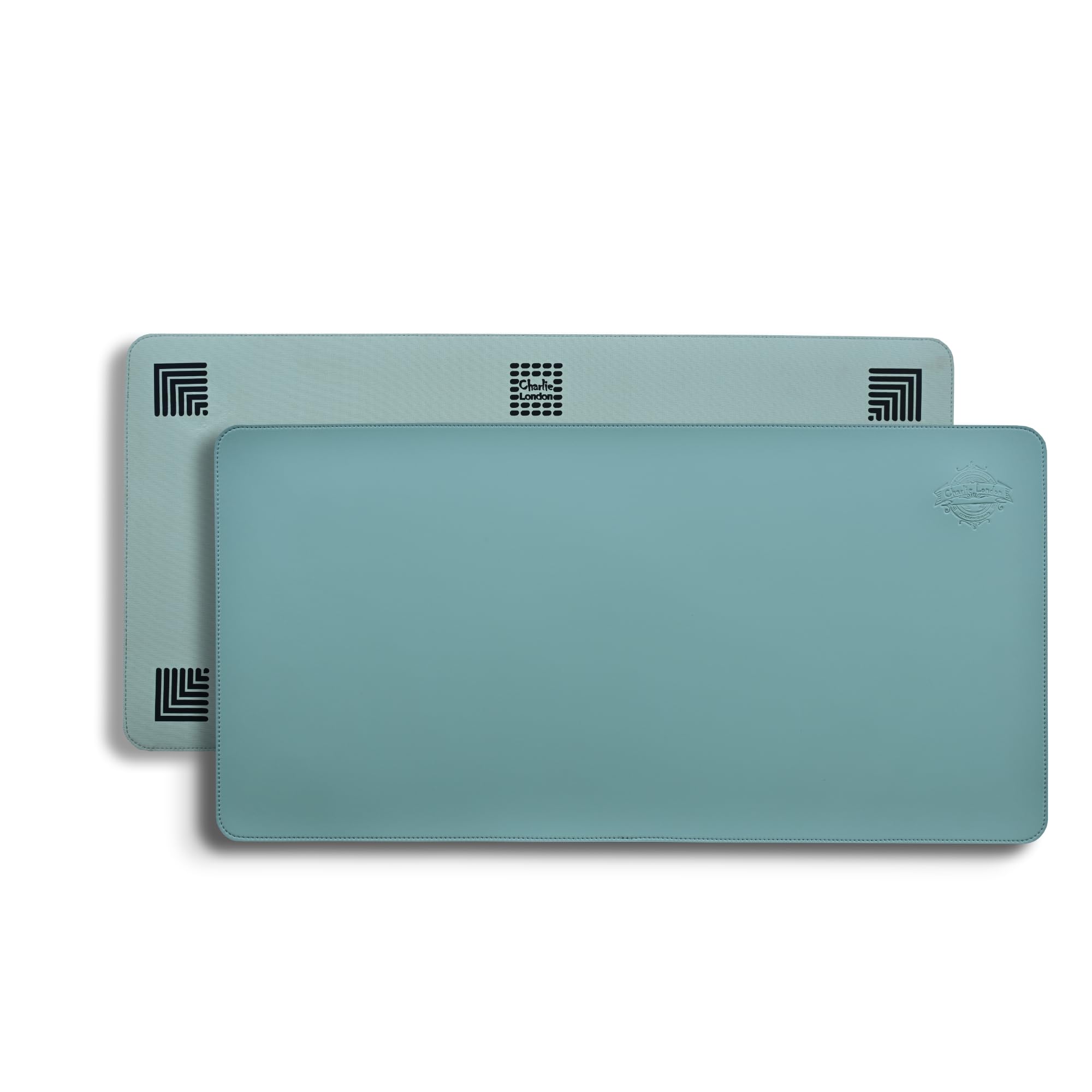 Charlie London Leather Desk Mat – 80x40 cm Waterproof, Non-Slip Desk Pad – Durable & Travel-Friendly Laptop Mat – Premium PU Leather Desk Protector for Home & Office (Mist Green)