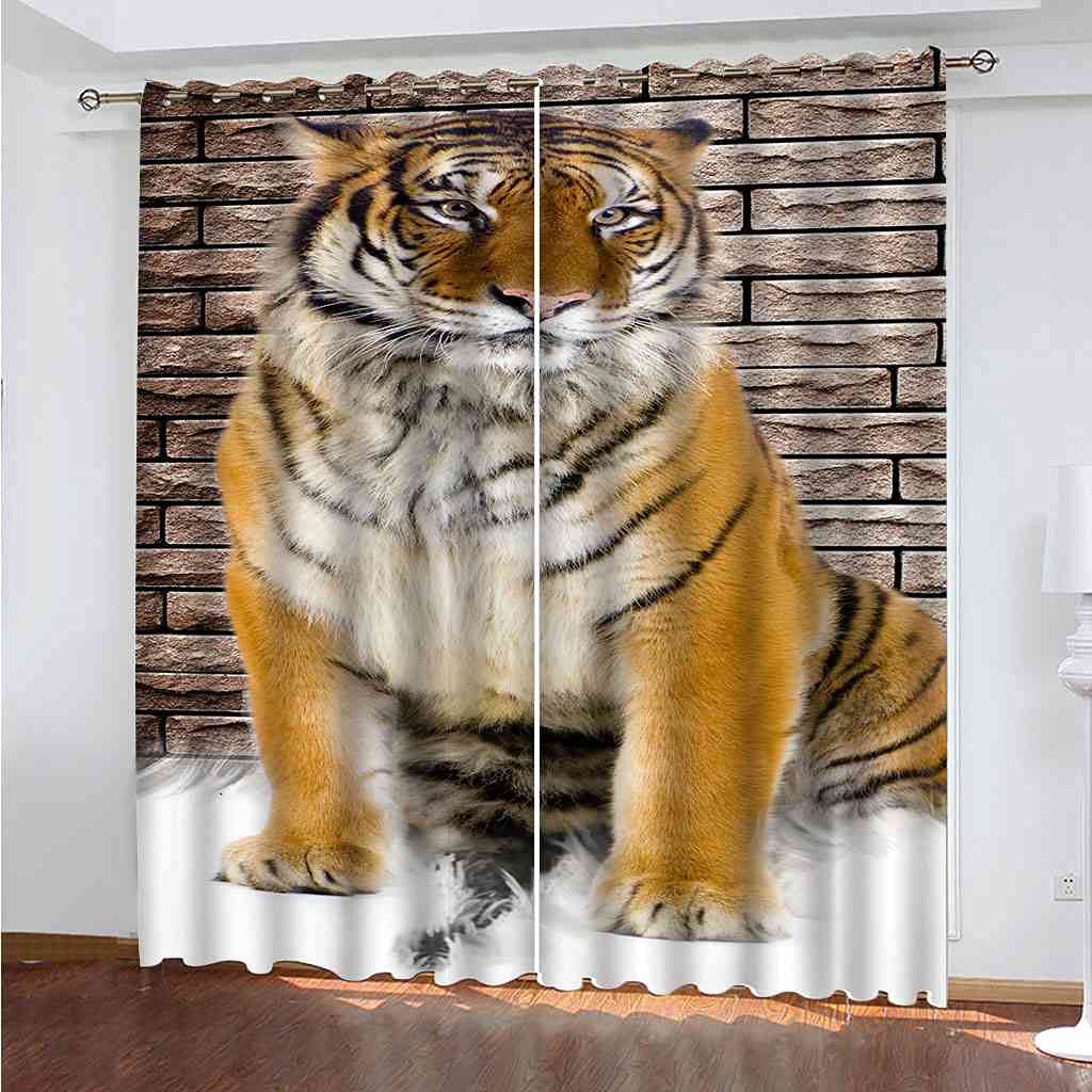 Rideaux isolants bruits et thermiques motif tigre pour un sommeil protégé