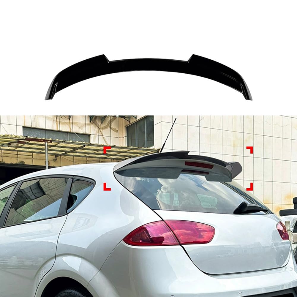 AutoStyle Becquet de toit compatible avec Seat Leon 1P 5-portes Facelift 2009-2012 (ABS Noir Luisant)