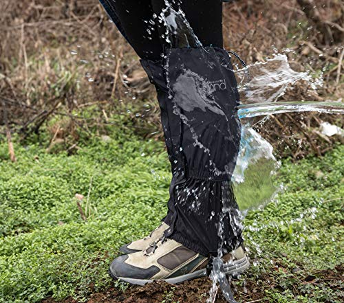 IDAND Leg Gaiters, Waterproof Snow Boot Gaiters Abrasion Resistance for Outdoor Snowshoeing, Hiking, Hunting, Ice Climbing, Skiing