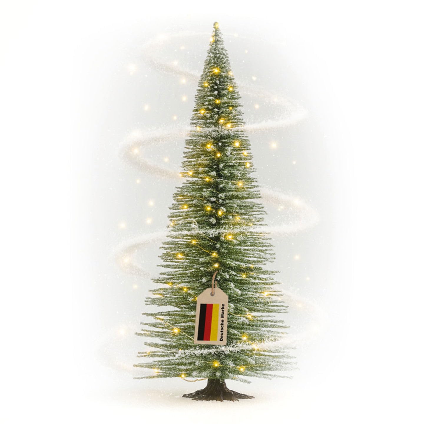 modellnatur Mini Weihnachtsbaum 4er-Set 15-30 cm mit Beleuchtung | Tischdeko für Weihnachten & Advent | Handgefertigt natürliche Winteroptik | Künstlicher Weihnachtsbaum - warmweißes Licht