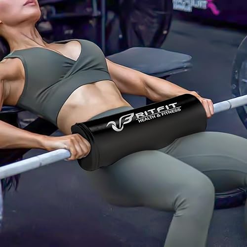 Miniatura 7 de RitFit Hip Thrust Pad Black Barbell Pad Thick Protective Non Slip Pad Covered with PU Leather for Bench Press, Weightlifting, Hip Thrust, Glute