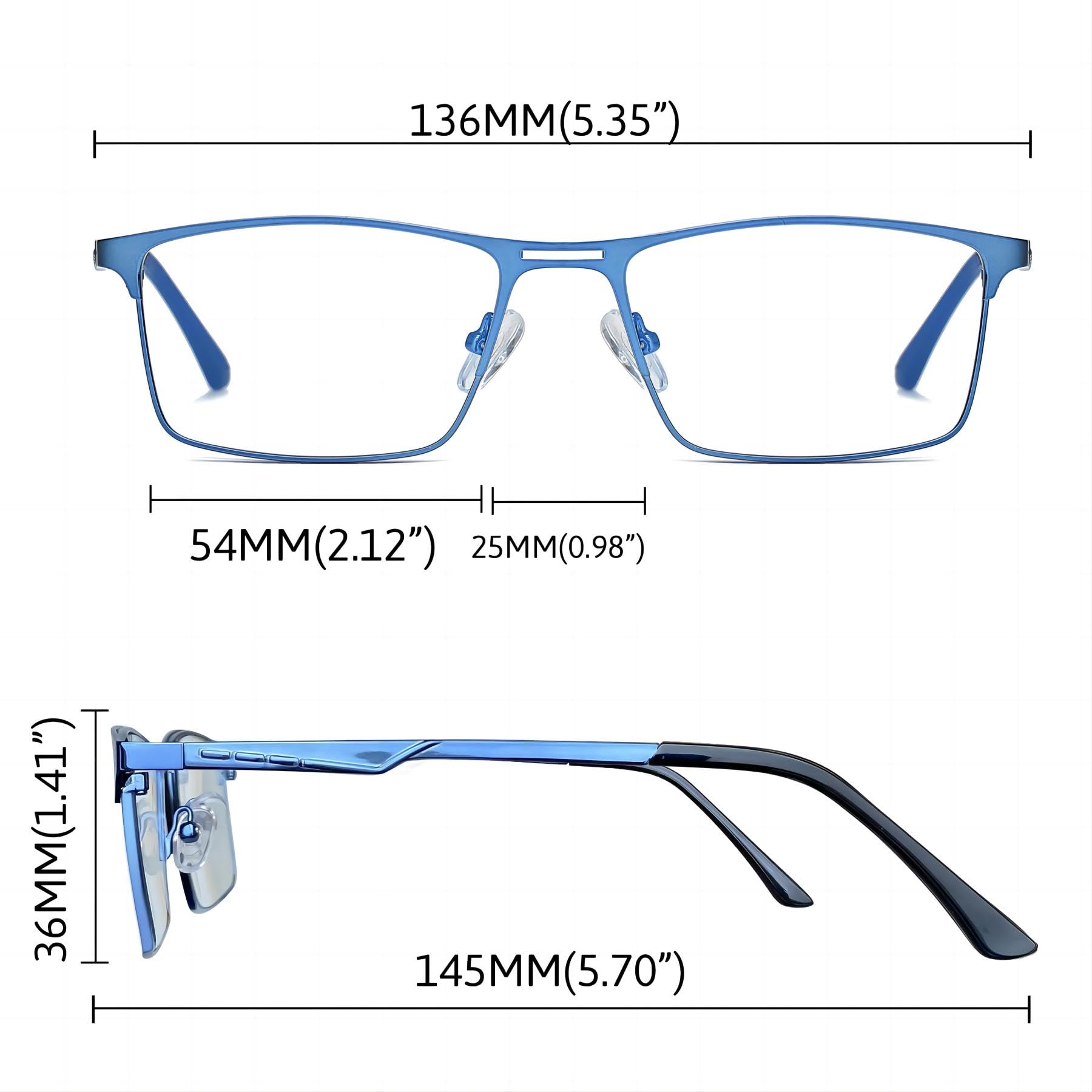 Joopin Gafas Luz Azul Hombre Mujer Rectangulares Lentes Anti Filtro Azul para Gaming Pantallas Ordenador Antifatiga y Antireflejantes Marco de Metal